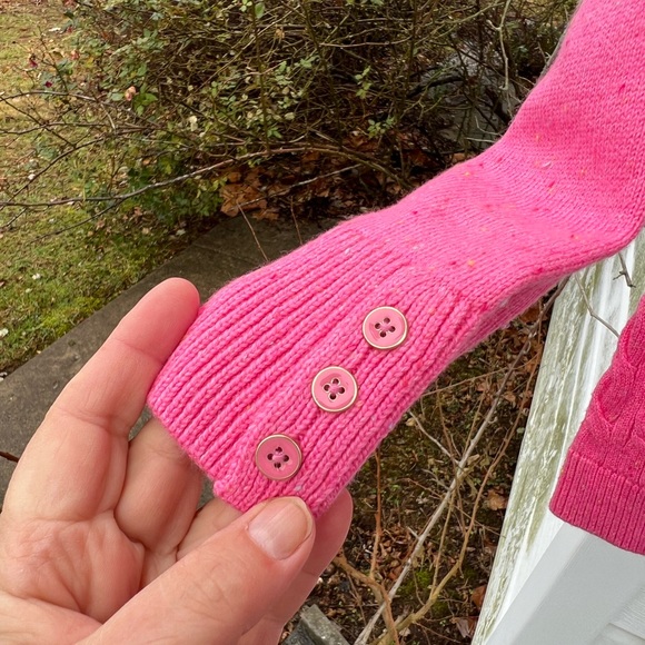 NWT Talbots Pretty Pink Pastel Colored Flecks Cabled Sweater - Picture 5 of 7